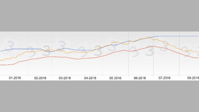 La gráfica del precio del porcino en España en agosto ha sido plana