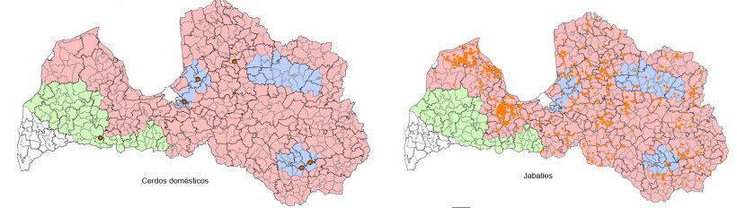 Situaci&oacute;n epidemiol&oacute;gica de la PPA en Letonia de 1 de enero a 17 de septiembre de 2017. (Fuente: Food and Veterinary Service. Republic of Latvia)
