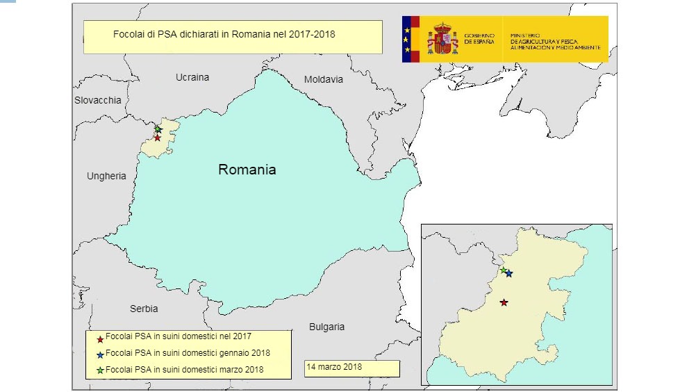 Focos RumanÃa 2017-2018 (fuente RASVE-ADNS)