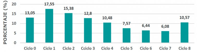 Gr&aacute;fica 6. Distribuci&oacute;n del censo por ciclos.
