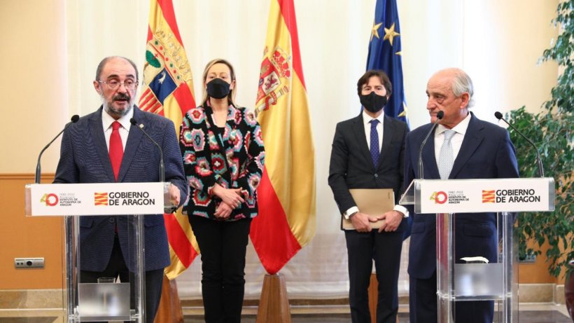 Acto del anuncio que se llev&oacute; a cabo junto con el Gobierno de Arag&oacute;n.
