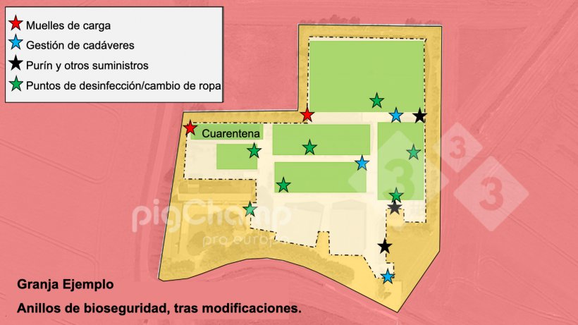 Imagen 4. Anillos de bioseguridad, despu&eacute;s de redise&ntilde;o de rutas.
