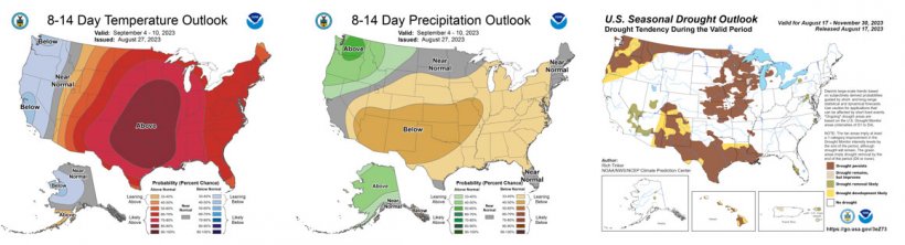 Mapa 1. Previsi&oacute;n del clima en los EEUU (fuente: https://www.cpc.ncep.noaa.gov)
