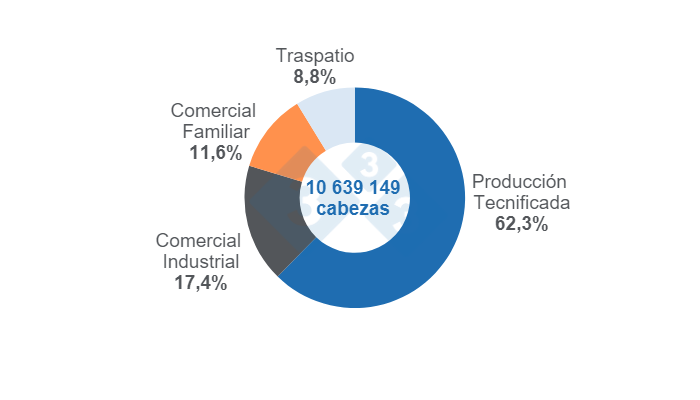 Gr&aacute;fico 1. Estratificaci&oacute;n del inventario porcino 2023.&nbsp;Elaborado por el Departamento de Econom&iacute;a e Inteligencia de Mercados con datos del Instituto Colombiano Agropecuario (ICA).
