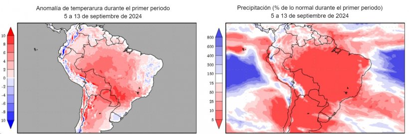 Mapa 2. Previsi&oacute;n del clima en el hemisferio sur (fuente: Grads/Cola)
