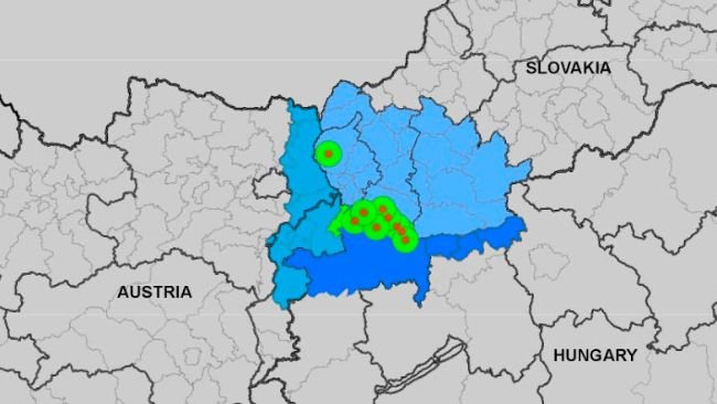 Zonas de protección y vigilancia y zona de restricción adicional según el Documento PLAN/FMD08 REV1/2025 2025-SANTE G2. Última actualización 02/04/2025. Fuente: CE.