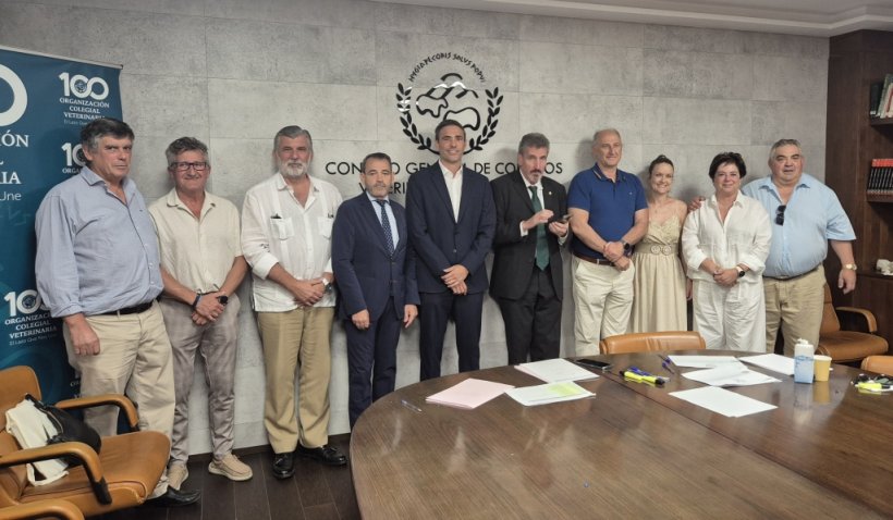 Luis Colmenar, Antonio Rubio, Santiago Sánchez Apellániz, Miquel Molins, Gonzalo Moreno, José Ramón Caballero, José Marín Sánchez, Elena Laguno, Yasmina Domínguez y José Miguel Gil, en la sede de la OCV tras concluir el escrutinio