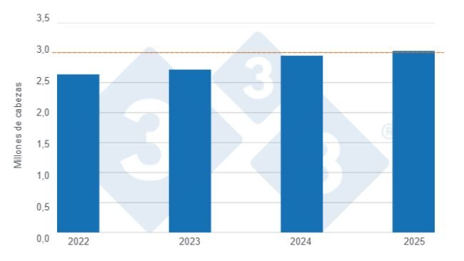 Gráfico 1: Beneficio de porcinos en el primer semestre de los últimos cuatro años.
Elaborado por el Departamento de Economía y Sostenibilidad de 333 Latinoamérica con datos del DANE.