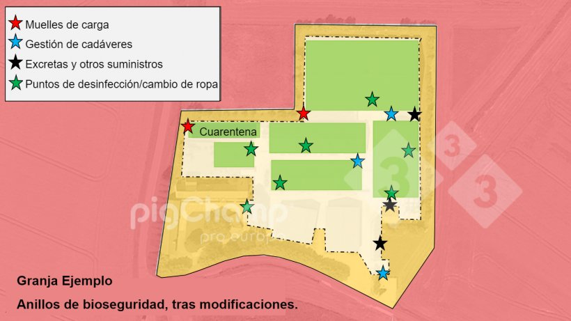 Imagen 4. Anillos de bioseguridad, despu&eacute;s de redise&ntilde;o de rutas.
