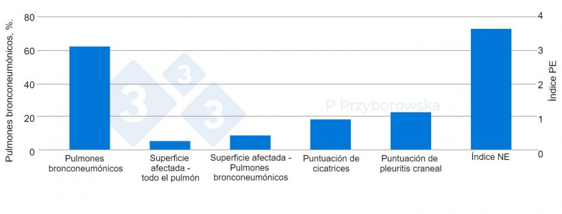 Figura 3. Los resultados del examen pulmonar se presentan en forma de gr&aacute;fico.
