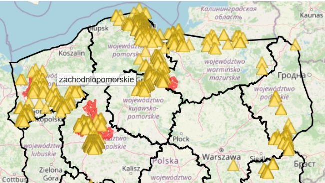 ASF cases in wild boar from January - April 2025. Source: Chief Veterinary Inspectorate.