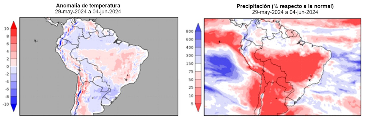 Previsión del clima en el hemisferio sur (fuente: www.smn.gob.ar)