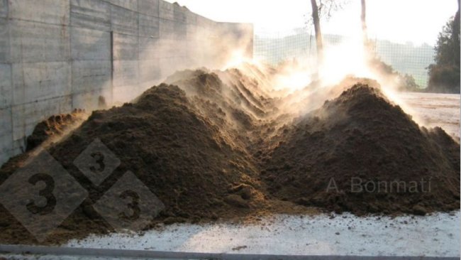Figura 1a. Sistemas de compostaje: pilas volteadas. Fotos gentileza de A. Bonmatí (IRTA).
