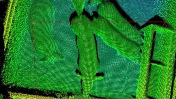 图3:TailTech项目。3D摄像机(带有飞行时间技术)可以自动测量猪的尾巴是向上卷曲还是向下卷曲。