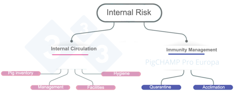 Figure 3. Diagram to analyze the main internal risk factors during the farm visit.