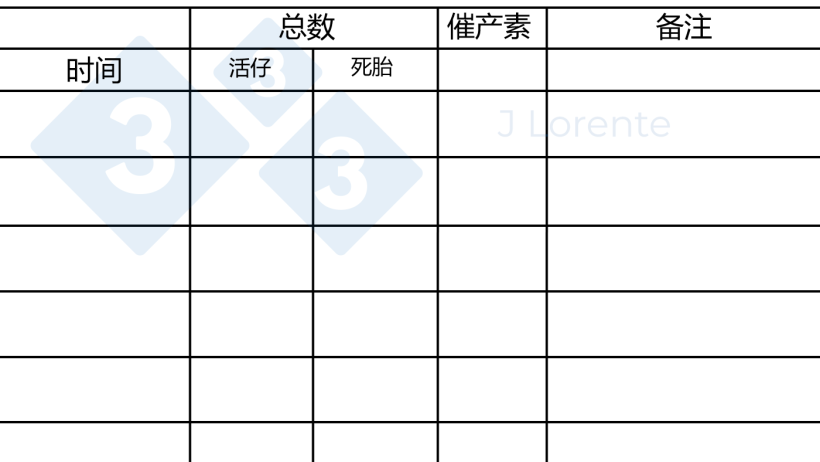 图3. 分娩记录表