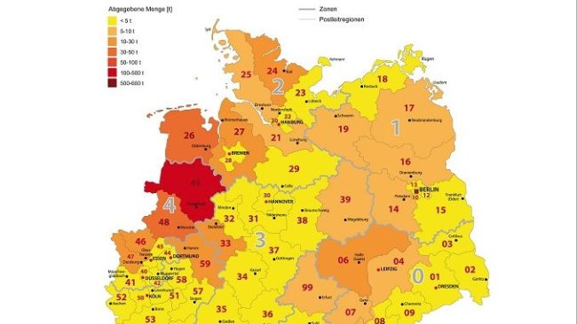 Regionale Zuordnung der Antibiotika-Abgabemengen