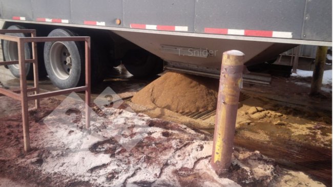 Bild 2: Beispiel für die Annahme von Schüttgut mit hohem Kontaminationspotenzial. Nordamerika.