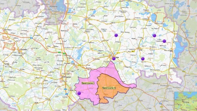 ASP-Seuchenlage in Mecklenburg-Vorpommern entspannt sich. Quelle: Landkreis Ludwigslust-Parchim