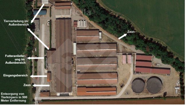 Abb. 1: Luftaufnahme eines Sauenbetriebs
