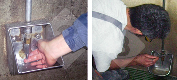 Abb. 5: Entleeren der Leitungen und &Uuml;berpr&uuml;fung des Wasserdurchflusses
