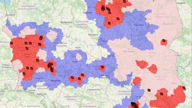 Mapa de brotes de peste porcina africana en cerdos en 2021. Situación a 3 de septiembre de 2021.