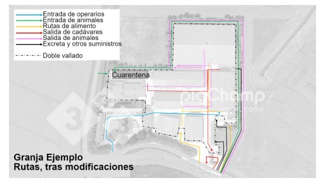 Imagen 3. Rutas de movimiento, después de rediseño de rutas.