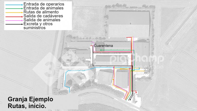 Imagen 1. Rutas de movimiento, de partida
