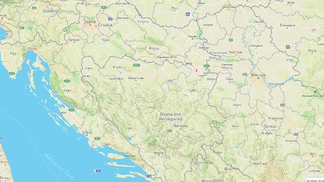 Location of the first two ASF outbreaks in Croatia.