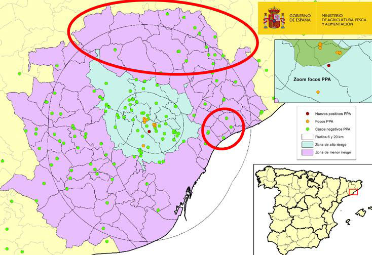 Figura 3: Puntos de control en zonas de vallados de la zona core y en parque natural de la Collserola