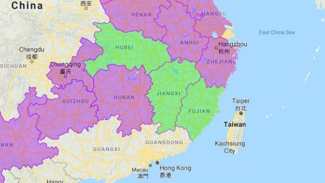 Las tres nuevas provincias afectadas son Hubei, Jiangxi y Fujian.