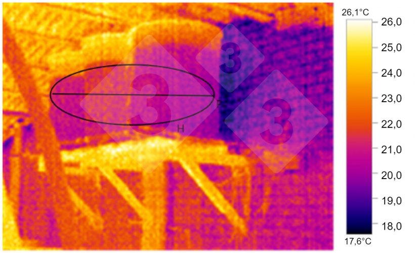 Figura 3.&nbsp;TERMOGRAF&Iacute;A: Dep&oacute;sitos de agua para medicaci&oacute;n en el engorde.&nbsp;Fuente: marco i collell sl con c&aacute;mara termogr&aacute;fica testo 880-2.
