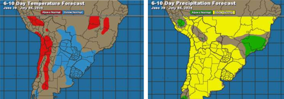 Previsión del clima en el hemisferio sur (fuente: www.smn.gob.ar)