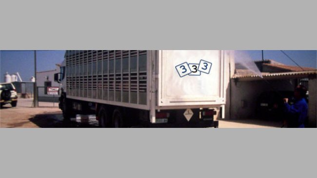 Desinfección de un camión