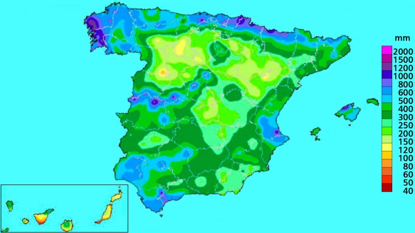 Imagen 4: Precipitaci&oacute;n acumulada en el a&ntilde;o hidrol&oacute;gico. Fuente: AEMET
