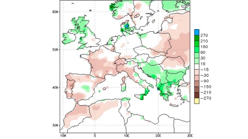 Mapa 1. Anomal&iacute;as en las precipitaciones 06OCT2021-04NOV2021 (fuente: Climate Prediction Center &ndash; NOOA).
