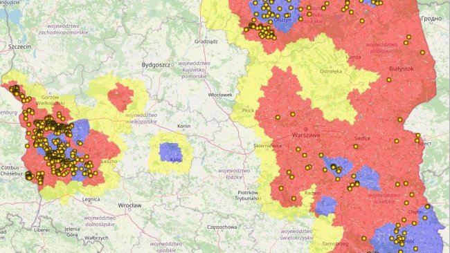 Mapa ASF u dzików