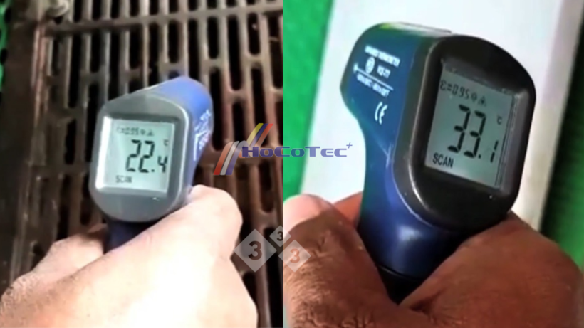 Temperatury mierzone w różnych miejscach kojca