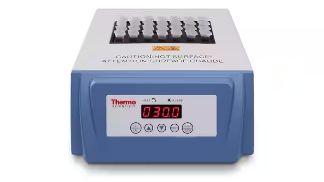 Rys. 1. Suchy blok grzejny do mikroprobówek - odpowiedni do LAMP. Źródło: Thermo Fisher Scientific Inc.