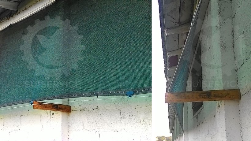Drewniana deska, która odsuwa tkaninę od ściany, aby umożliwić lepszą wentylację.