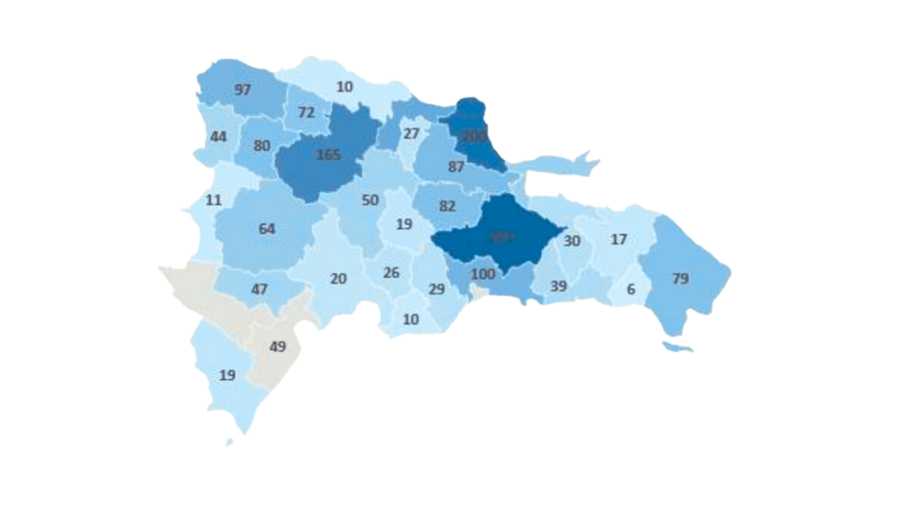 Map of ASF outbreaks in the Dominican Republic by province