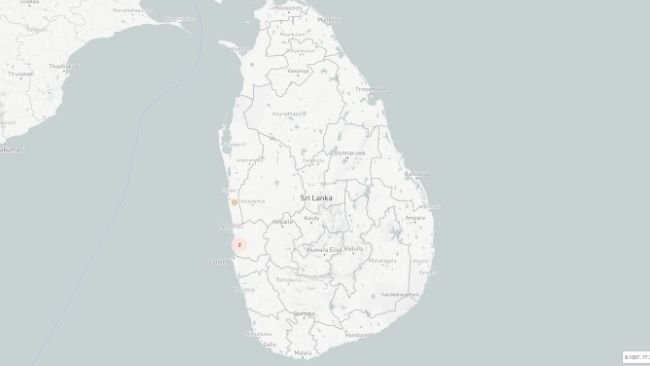 Vị trí bùng phát ASF tại Sri Lanka. Nguồn: WOA 
