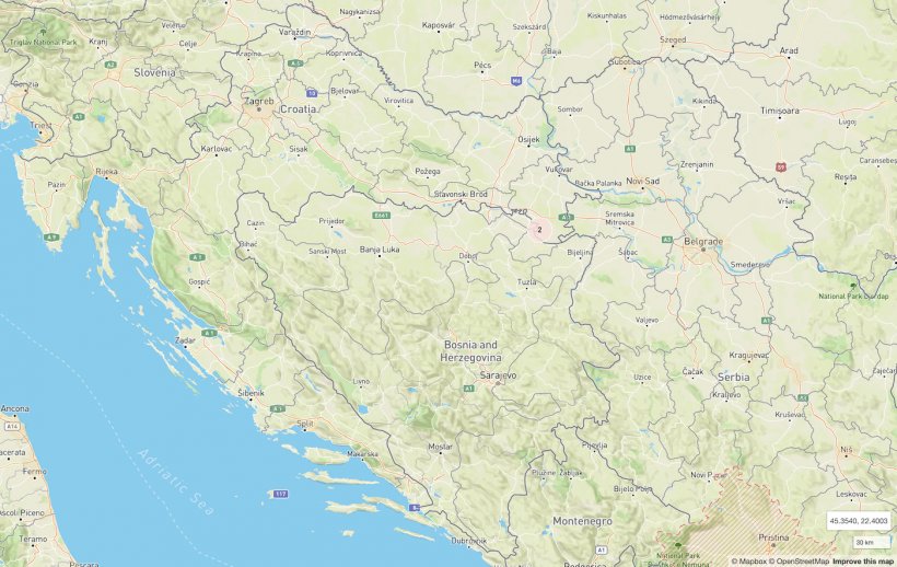 Vị tr&iacute; của hai đợt b&ugrave;ng ph&aacute;t dịch ASF đầu ti&ecirc;n ở Croatia.
