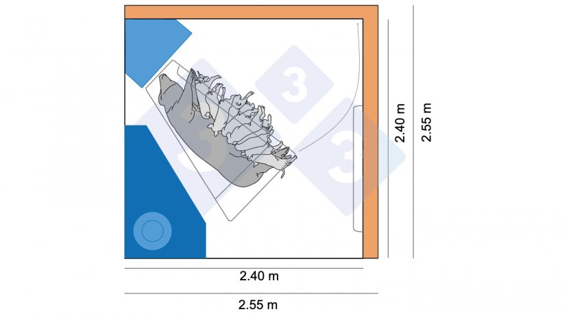 H&igrave;nh 4. K&iacute;ch thước chuồng trước đ&acirc;y ở Đan Mạch l&agrave; 2,4 x 2,4 m trong khi c&aacute;c thiết kế mới hơn l&agrave; 2,55 x 2,55 cho ph&eacute;p c&oacute; nhiều kh&ocirc;ng gian hơn cho lứa đẻ lớn v&agrave; c&aacute;c lựa chọn di chuyển cho heo n&aacute;i.
