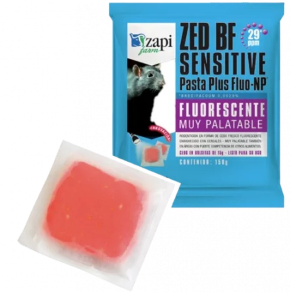 ZED BF Sensitive Plus Fuo NP Raticida de cebo fresco 